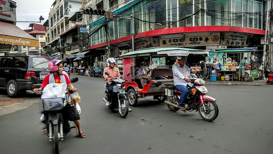 Verkehr in Phnom Penh, Kambodscha.