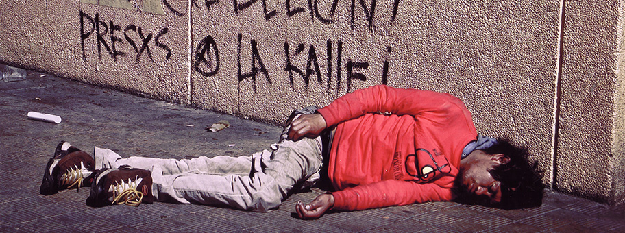Obdachloser im Zentrum von Santiago de Chile.