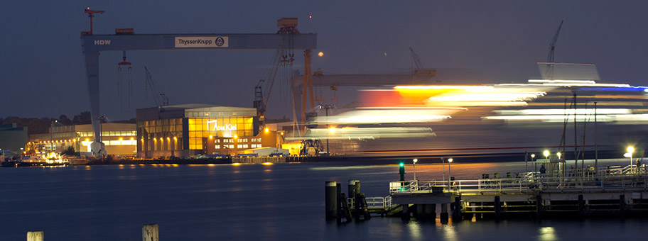 Kreuzfahrtschiff auf der Kieler Förde.