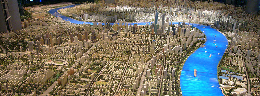 Modell von Shanghai im World Financial Center.