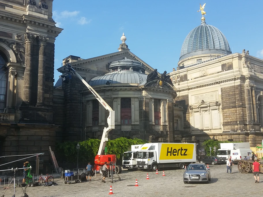 Dreharbeiten zum Film „Werk ohne Autor“ in Dresden, Juli 2016.