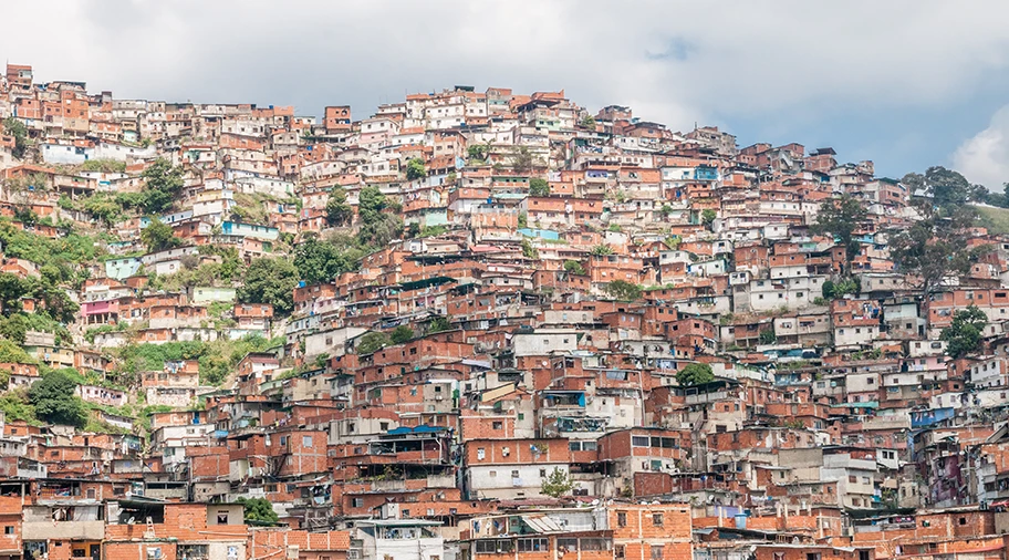 Slums in Caracas, Venezuela.