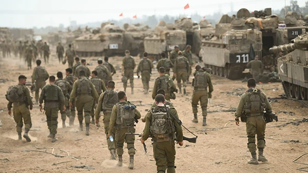 Israelische Soldaten vor ihrem Einsatz in Gaza, Oktober 2023.