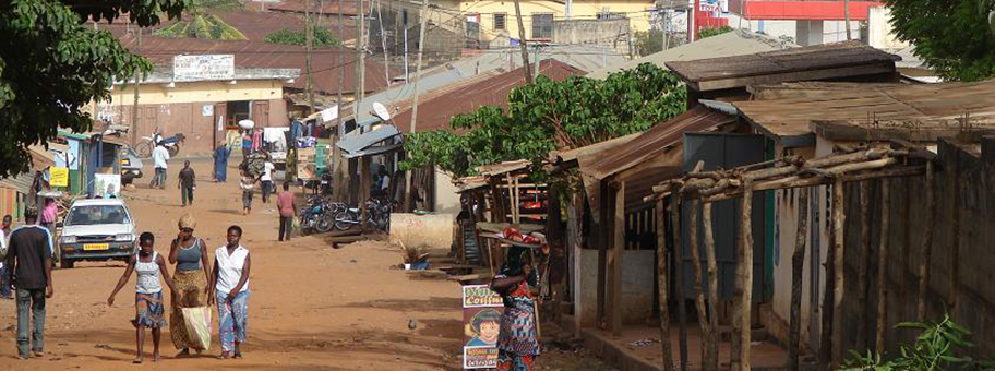 Das Zentrum von Sokodé, einer Regionshauptstadt im Norden von Togo.