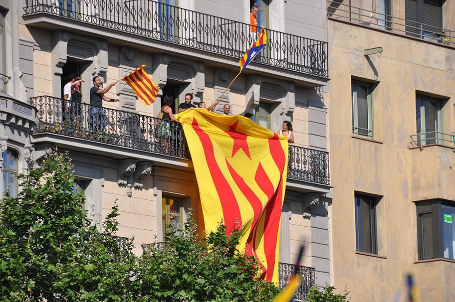 Protesttag in Barcelona für katalanische Autonomie, 2010.