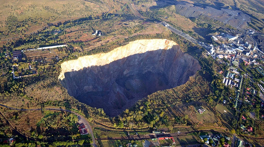 Diamantenmine in Gauteng, Südafrika.