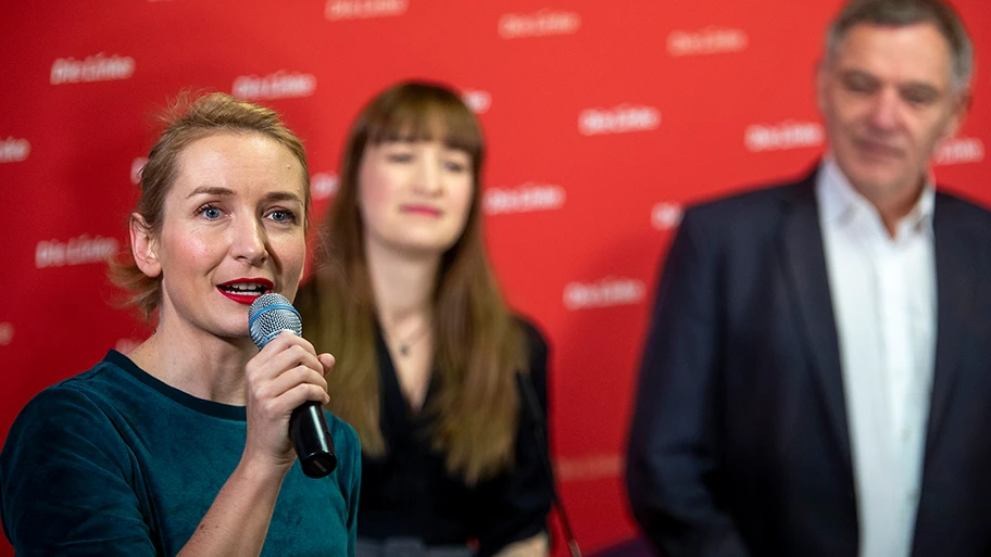 Das Die-Linke-Spitzenduo zur Bundestagswahl 2025.