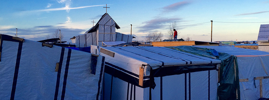 Kirche im «Dschungel» von Calais, Januar 2016.