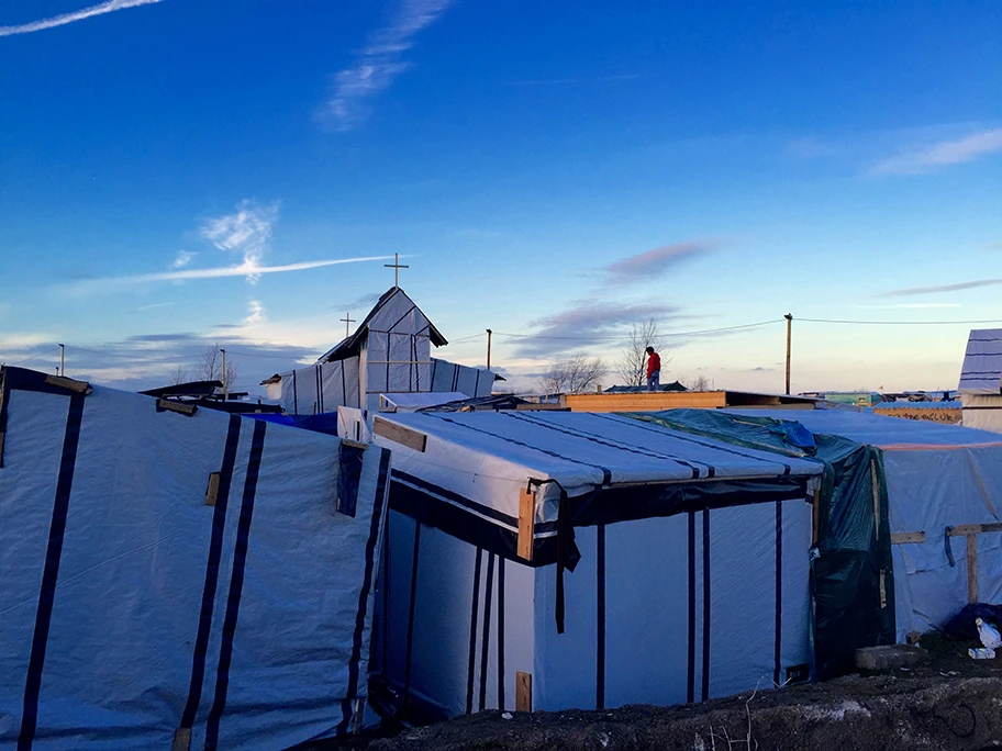 Kirche im «Dschungel» von Calais, Januar 2016.