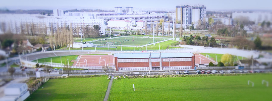 Panoramablick auf Aulnay-sous-Bois, Banlieue von Paris.