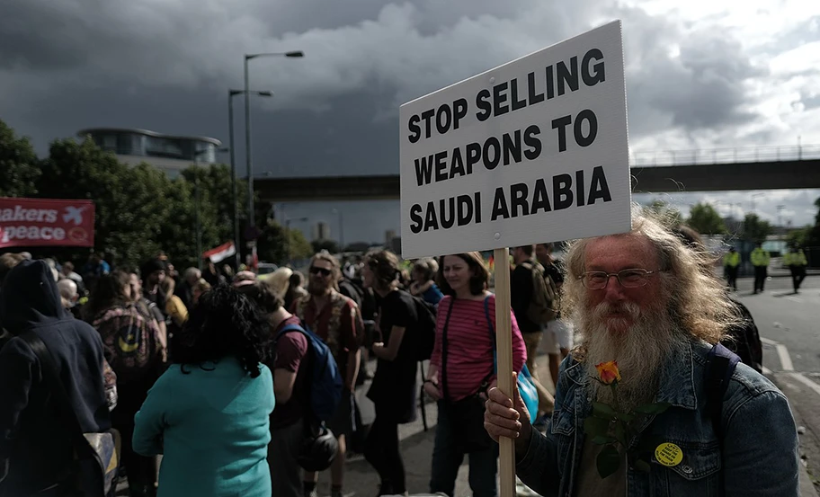 Proteste gegen Waffendeals mit Saudi Arabien in England, September 2017.