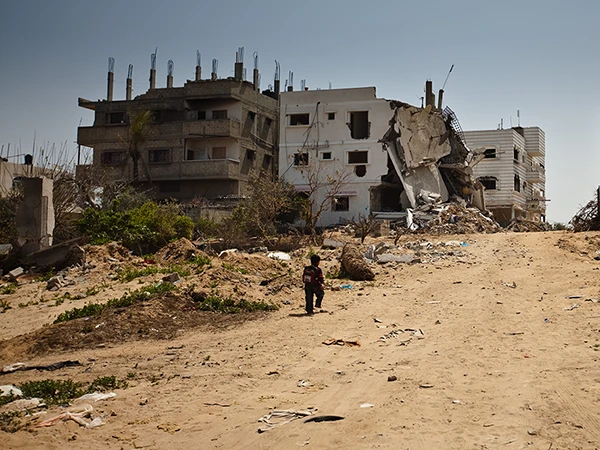 Zerstörtes Wohnhaus in Gaza, April 2009.