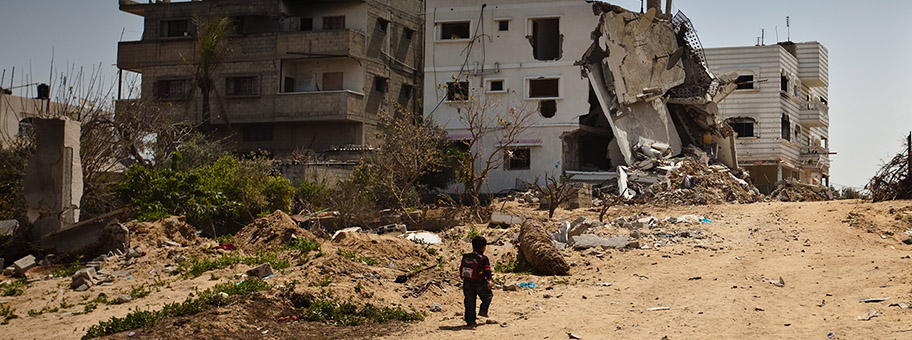 Zerstörtes Wohnhaus in Gaza, April 2009.
