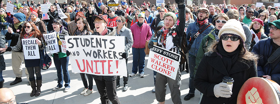Demonstration an der Universiät von Wisconsin, USA.