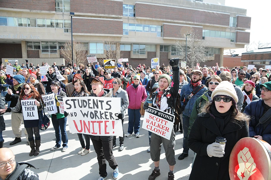 Demonstration an der Universiät von Wisconsin, USA.