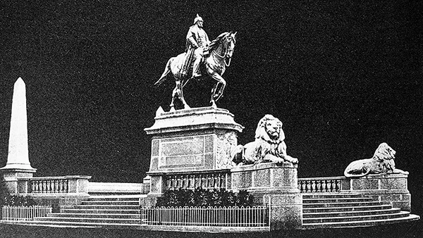 Reiterdenkmal Kaiser Wilhelm I. in Stuttgart, enthüllt 1898.
