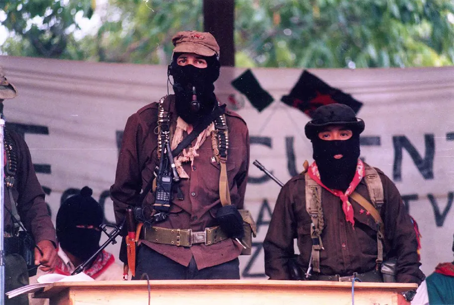 Subcomandante Marcos und Comandante Tacho in La Realidad, Chiapas, 1999.