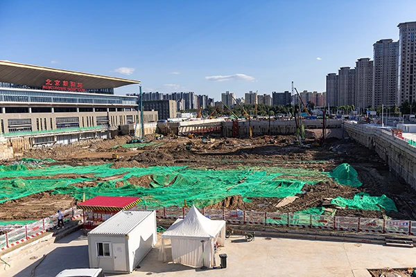 Baustelle der Subway-Linie 3 in Peking, September 2021.