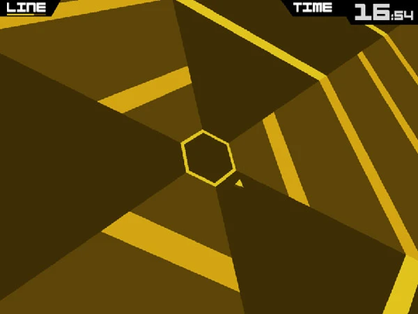 Screenshot vom Videospiel Super Hexagon.