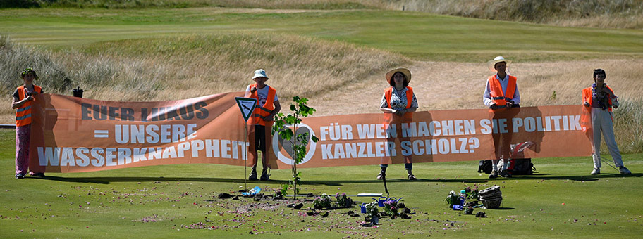 Renaturierung einer Golf-Bahn des Golfplatzes Budersand auf Sylt.