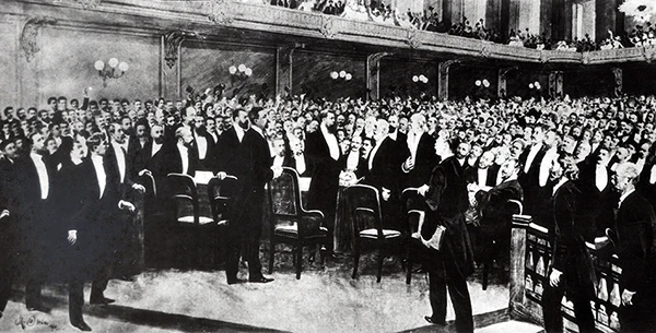 Der erste Zionistenkongress in Basel, 25. August 1897.