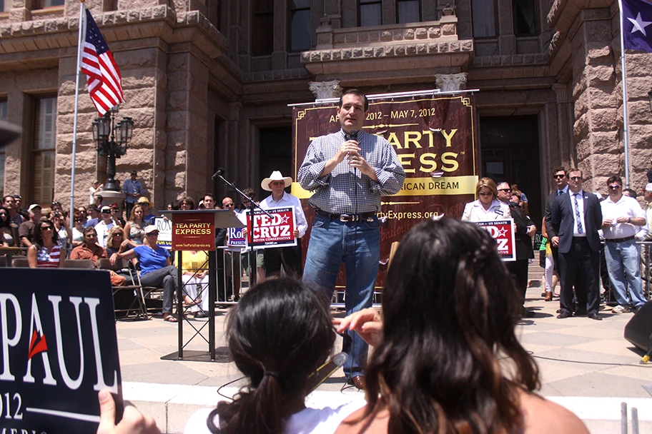 Der rebuplikanische Präsidentschaftsanwärter Ted Cruze an einer Tea Party Veranstaltung in Austin, Texas.