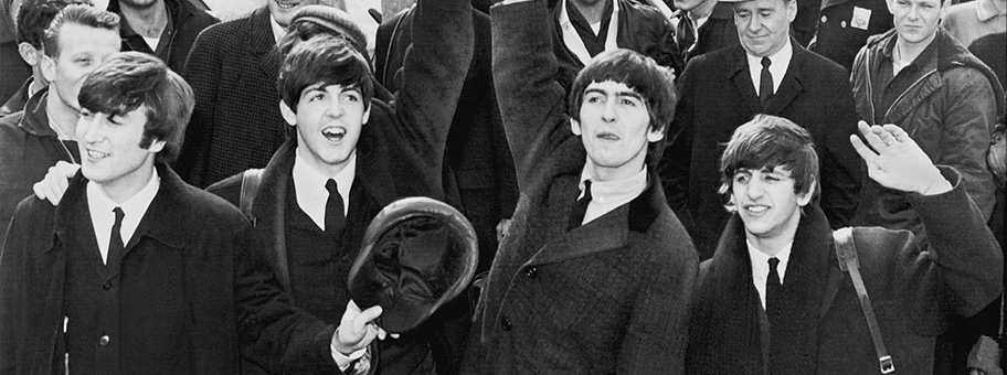 Die Beatles am Kennedy Airport, Febnruar 1964.