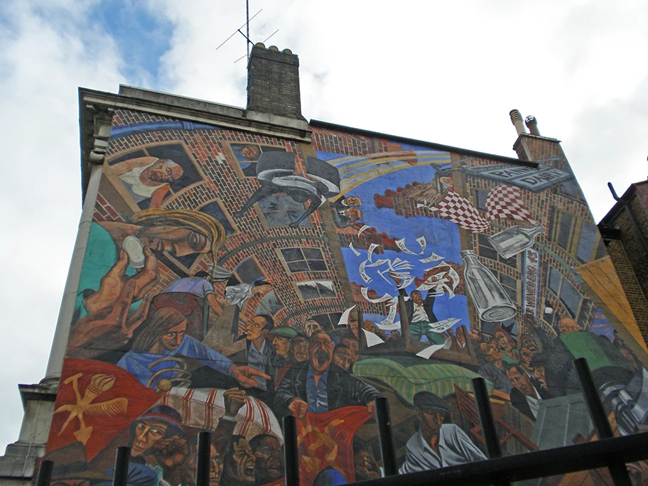 The mural on Cable Street in London, dedicated to the Battle of Cable Street.