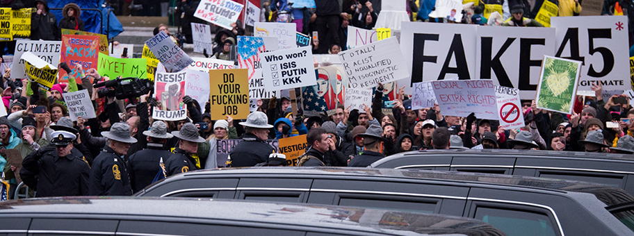 Proteste in Washington am Tag der Amtseinführung von Donald Trump, 20. Januar 2017.