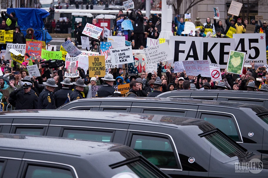 Proteste in Washington am Tag der Amtseinführung von Donald Trump, 20. Januar 2017.