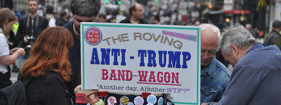 Demonstration von Trump Gegnern anlässlich seines Besuches in London, Juni 2019.