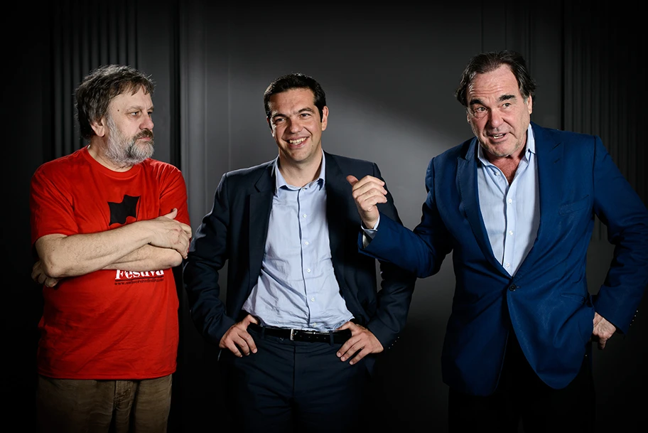 Slavoj Žižek, Alexis Tsipras und Oliver Stone am Subversive Festival 2013 in Zagreb.