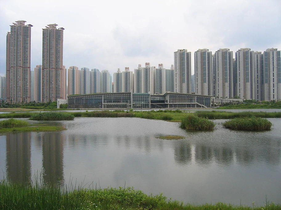 Arbeitersiedlung in Tin Shui Wai, Hongkong.