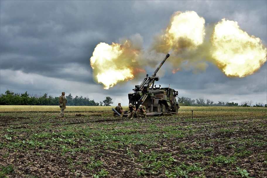 Ukrainische Soldaten an der Front, August 2022.