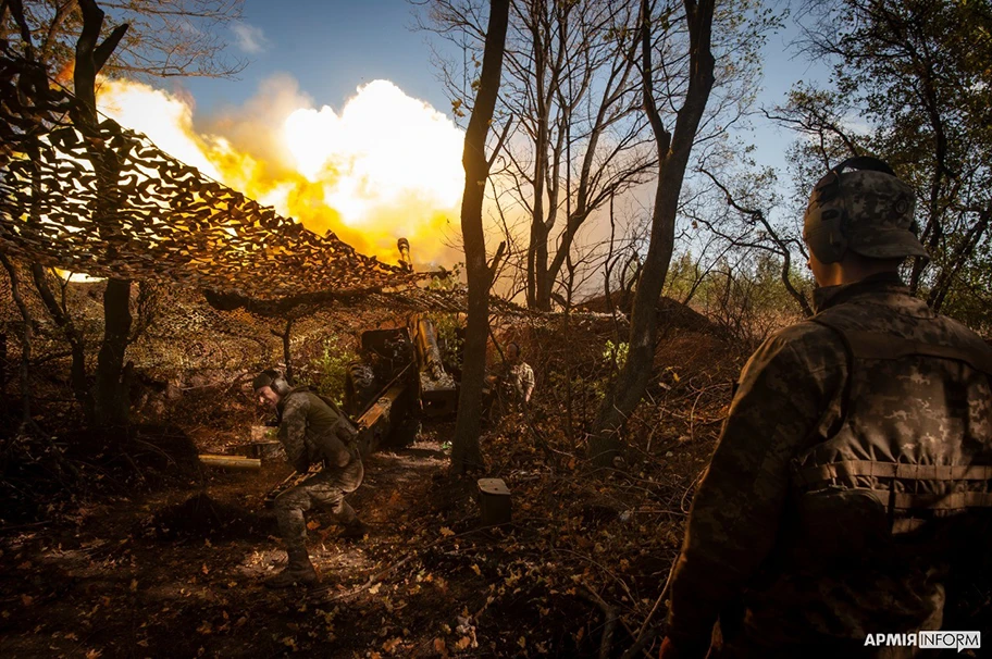 Ukrainische Artillerie in der Nähe von Donetsk, September 2022.