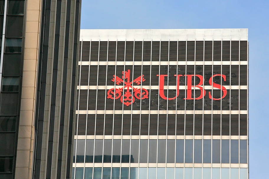 UBS Logo in New York, USA.