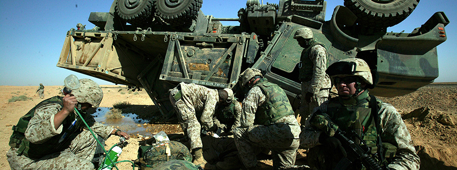 Einsatztruppe des US-Militärs im Westen von Irak am 20. Oktober 2004.