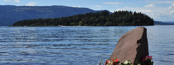 Die Ferieninsel Utøya, Norwegen.