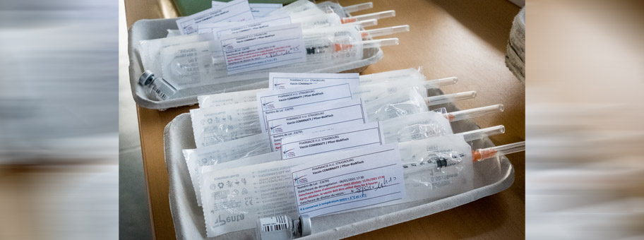 Impfstoff von PfizerBioNTech in einem Spital von Strasbourg, Januar 2021.