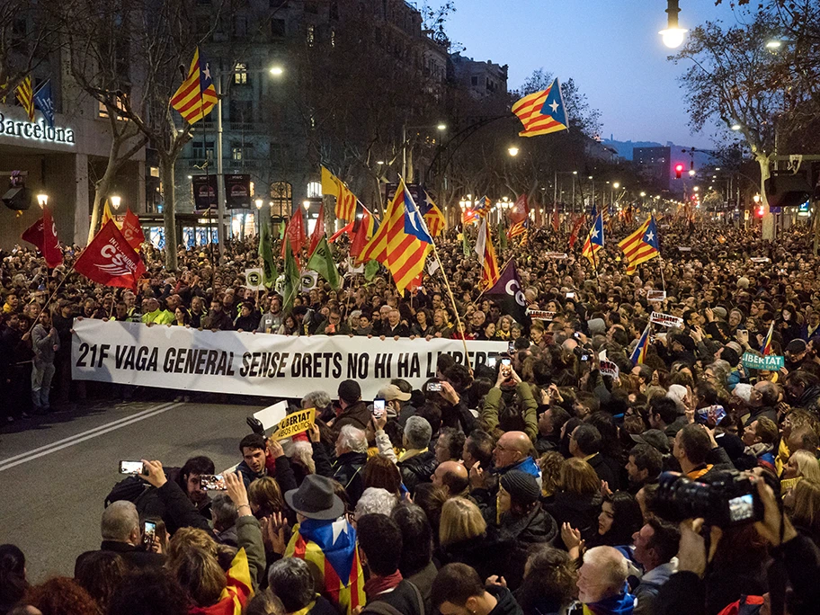 Generalstreik in Barcelona, Februar 2019.