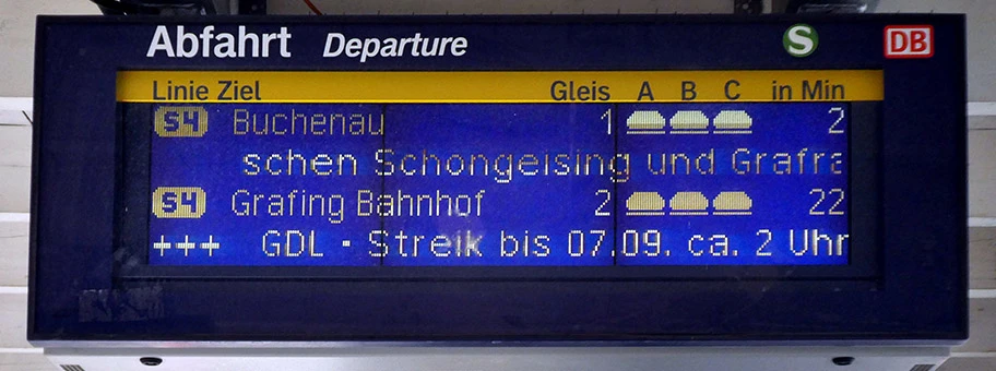 Vaterstetten, S-Bahnhof während des auf fünf Tage angesetzten Streiks der GDL, September 2021.