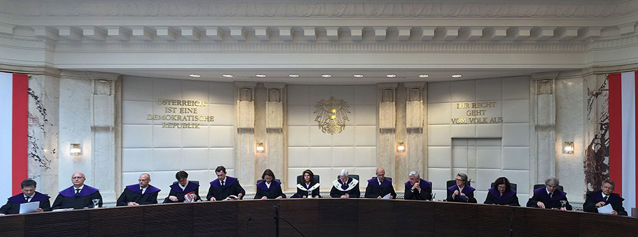 Verhandlung des Verfassungsgerichtshof im Wahlanfechtungsverfahren der Bundespräsidentenwahl in Österreich 2016.