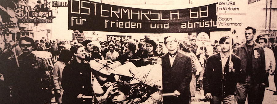 Proteste gegen den US-Krieg in Vietnam in Wien, 1968.