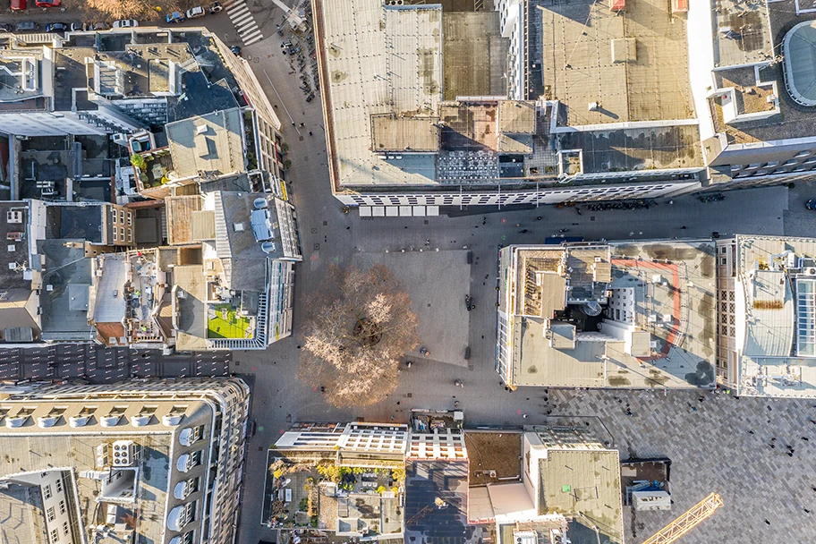 Wallrafplatz in Köln während des Lockdowns, Dezember 2020.