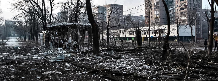 Strasse in Mariupol, 12. März 2022.