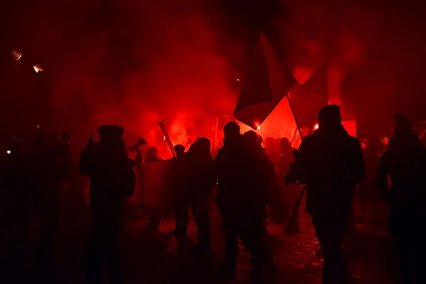 Anti-Akademikerball-Demo der Offensive gegen Rechts am 30. Jänner 2015.