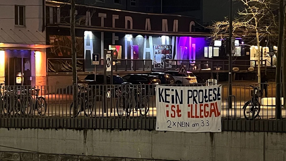 Protest am Winterthurer Bahnhof, 20. Februar 2024.