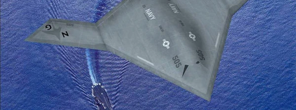 Eine Drohne der US-Army des Typs X-47B.