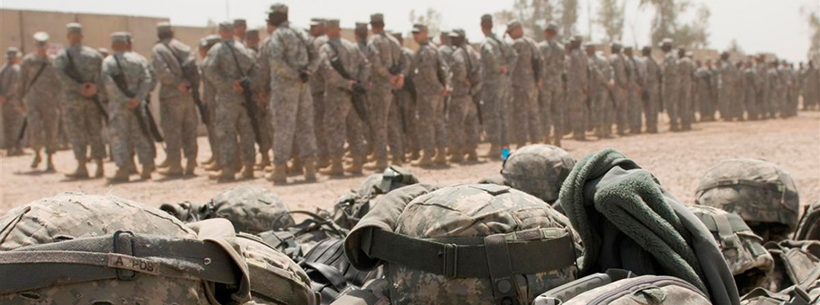 Appell einer in Afghanistan stationierten Militäreinheit der US-Armee.
