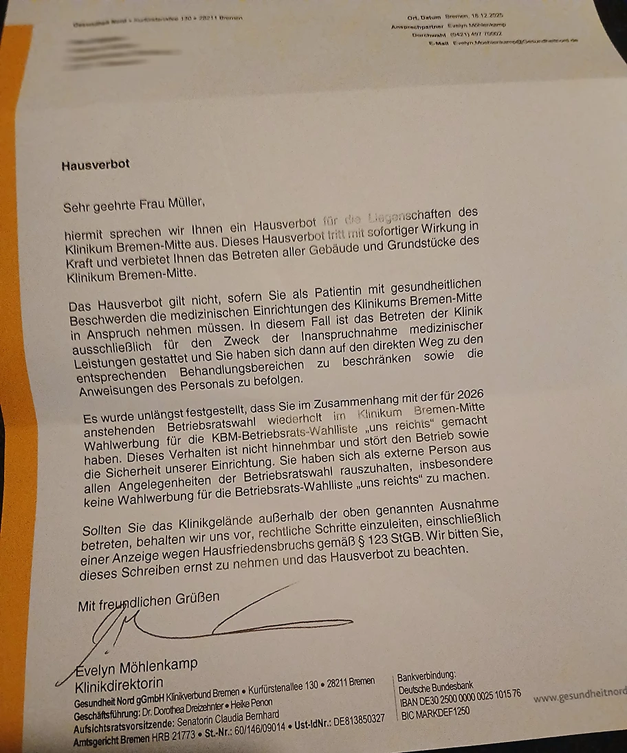 Haupteingang zum Klinikum Bremen-Mitte.